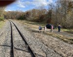 Railfans recording the trip